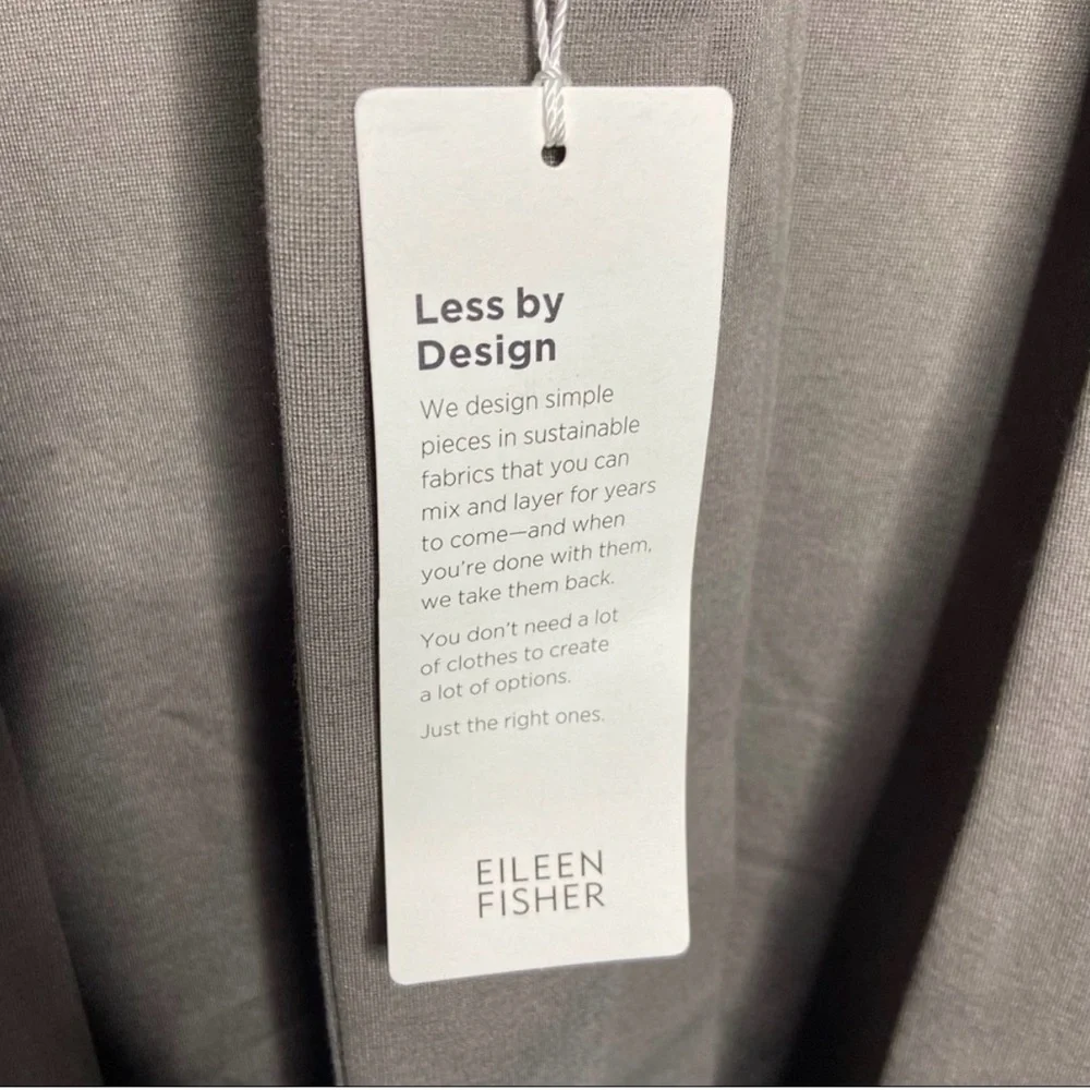 $328 NWT Eileen Fisher Medium Flex Ponte Belted Long Jacket Boxy Fit Smoke Gray